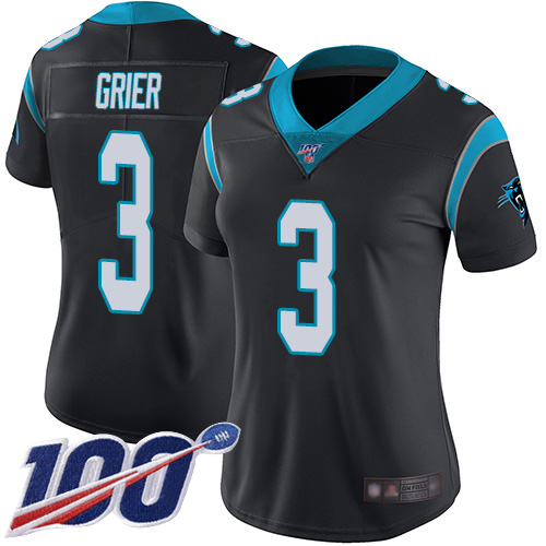 Carolina Panthers Limited Black Women Will Grier Home Jersey NFL Football #3 100th Season Vapor Untouchable->youth nfl jersey->Youth Jersey